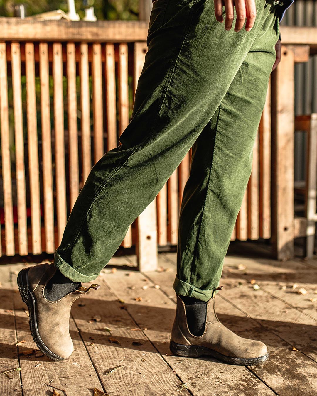 Compass Recycled Corduroy Trouser - Fir Tree