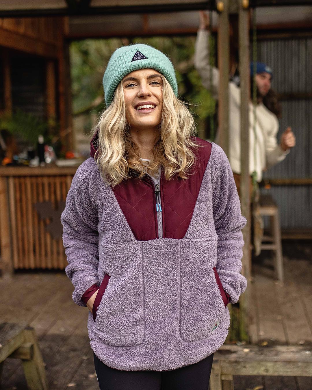 Beaumont Recycled Sherpa Hooded Fleece - Dusty Lilac