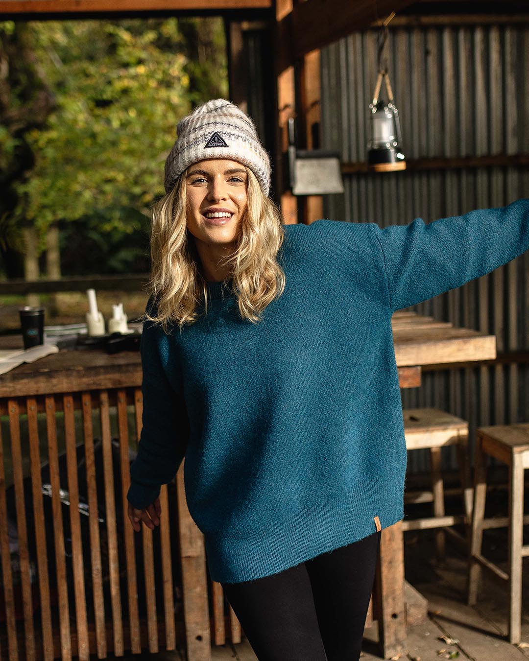 West Coast Recycled Knit Jumper - Blue Coral
