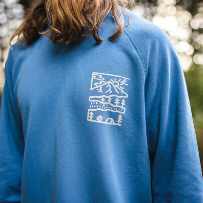 Nature Hemp Sweatshirt - Soft Cobalt