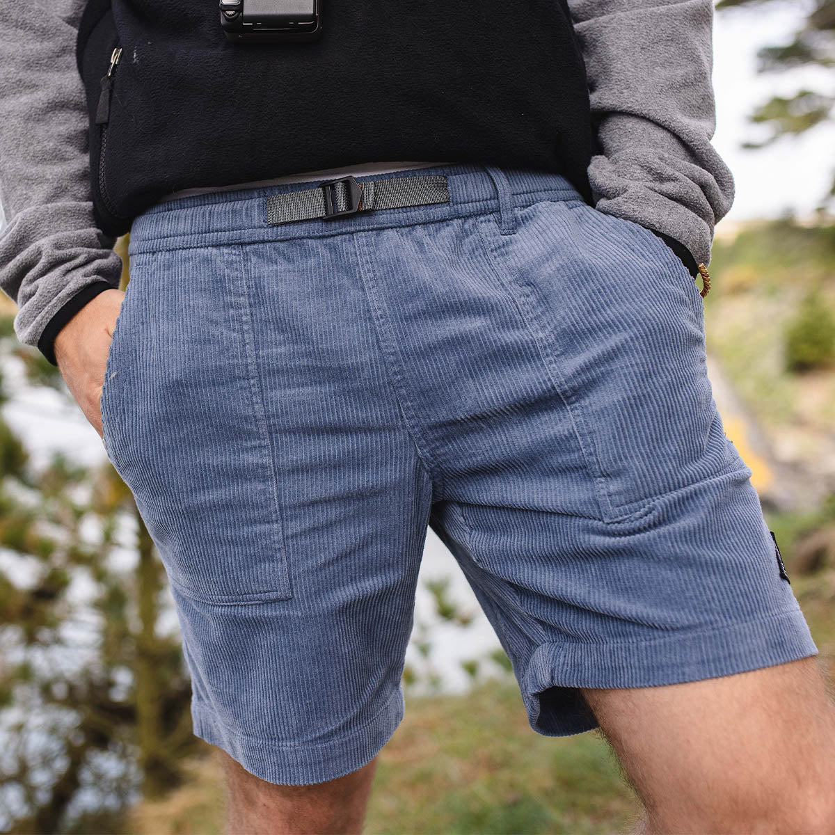 Topanga Recycled Cord Shorts - Stone Blue