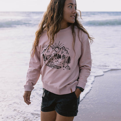 Early Riser Recycled Cotton Oversized Sweatshirt - Pale Mauve