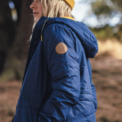 Flora Long Recycled Insulated Jacket - Rich Navy