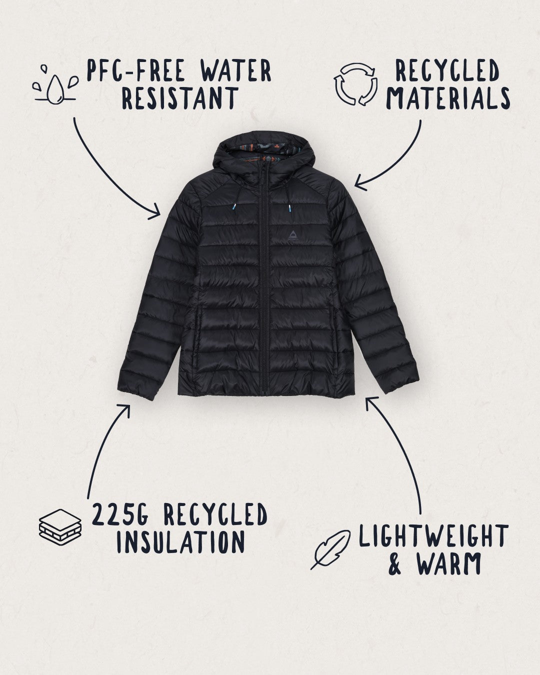 Pow Recycled Insulated Jacket - True Black