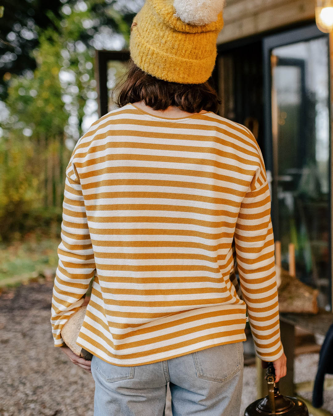Panorama Striped Ls T-Shirt - Amber Gold