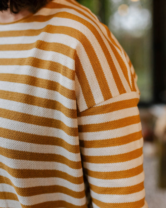 Panorama Striped Ls T-Shirt - Amber Gold