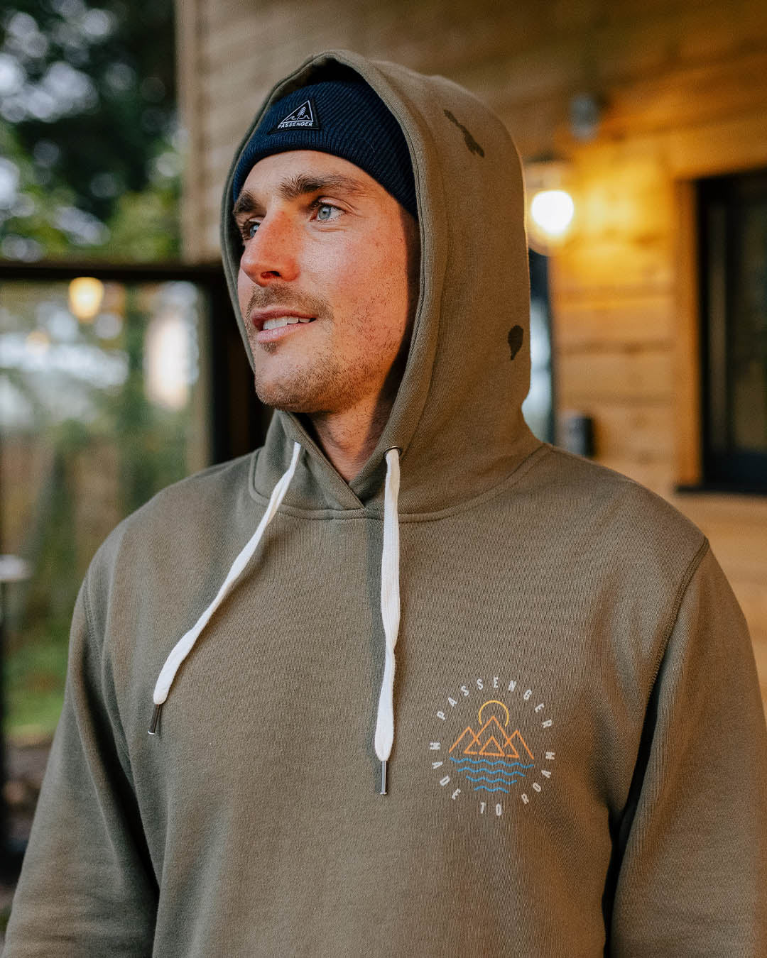 Escapism Recycled Cotton Hoodie Dusty Olive Passenger