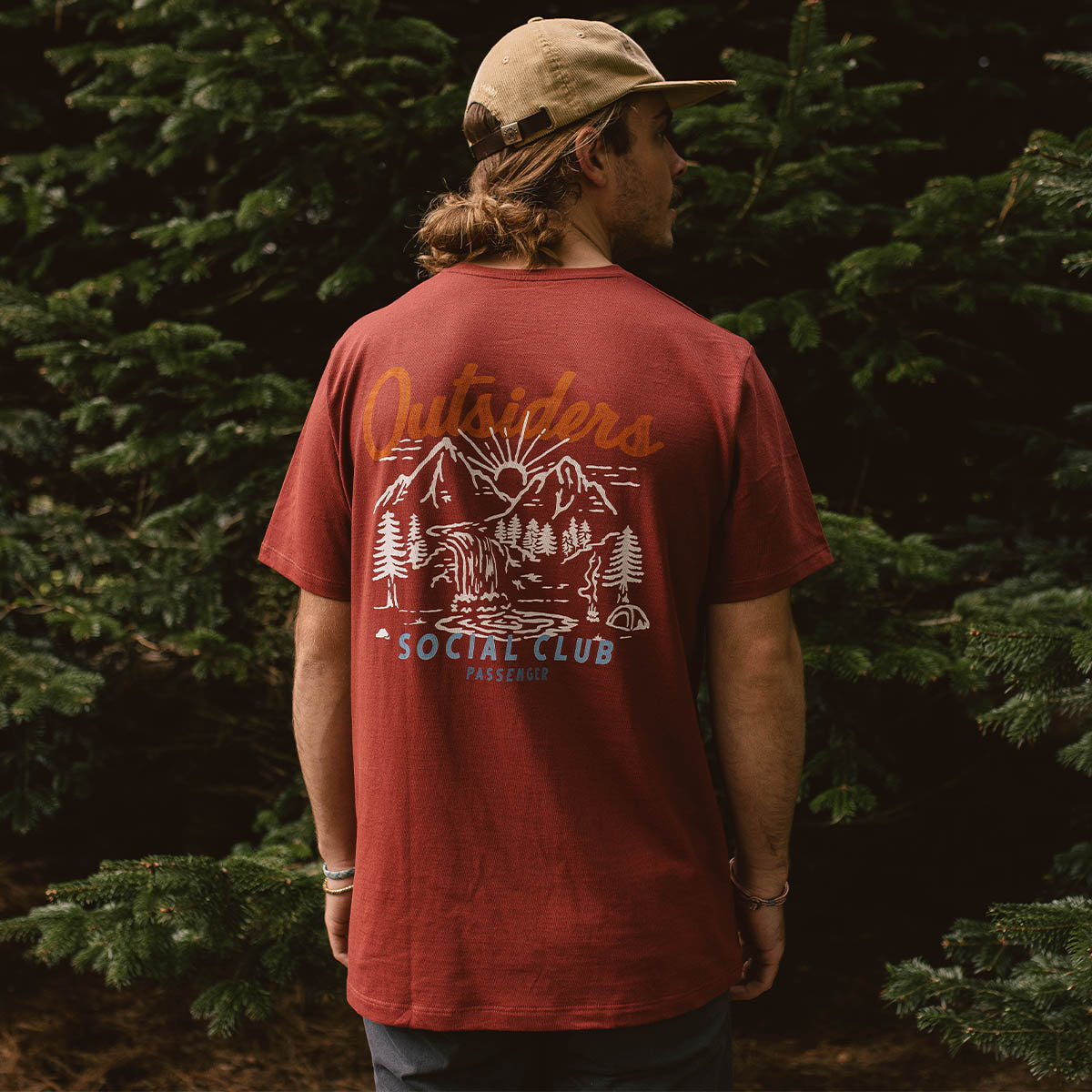 Social Club Recycled Cotton T-Shirt - Russet