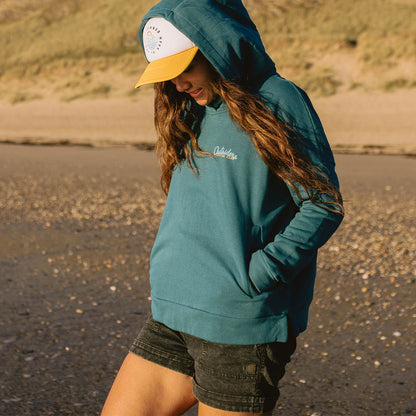 Early Riser Recycled Cotton Hoodie - Blue Coral
