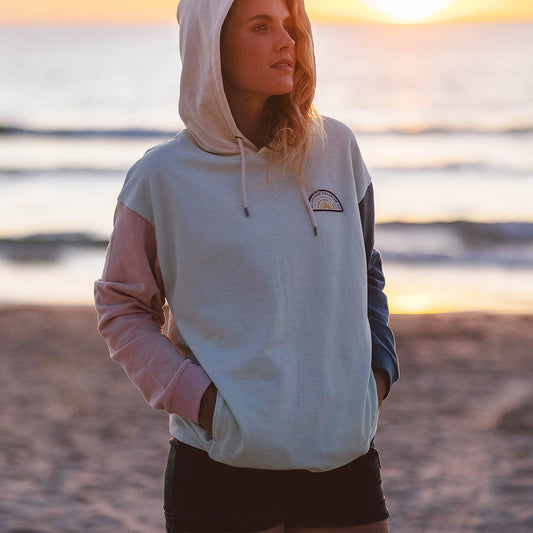 Dawn Recycled Cotton Hoodie - Blue Glass