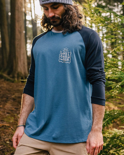 Lost Road Recycled Cotton Ls T-Shirt - Deep Navy