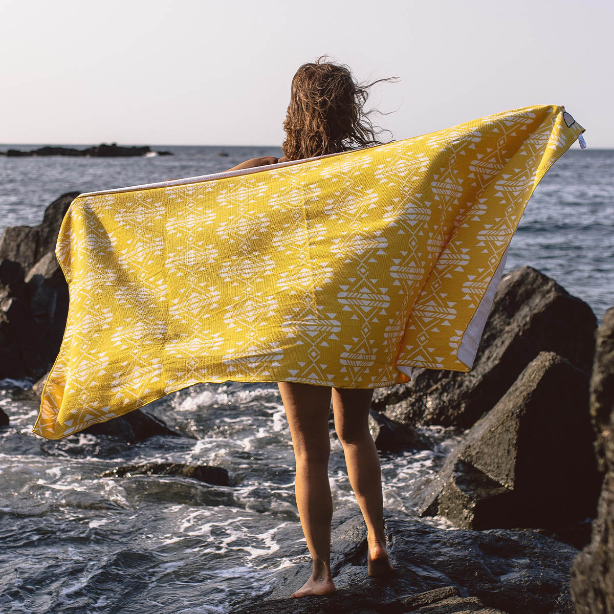 Portland Recycled Beach Towel - Yellow Coast