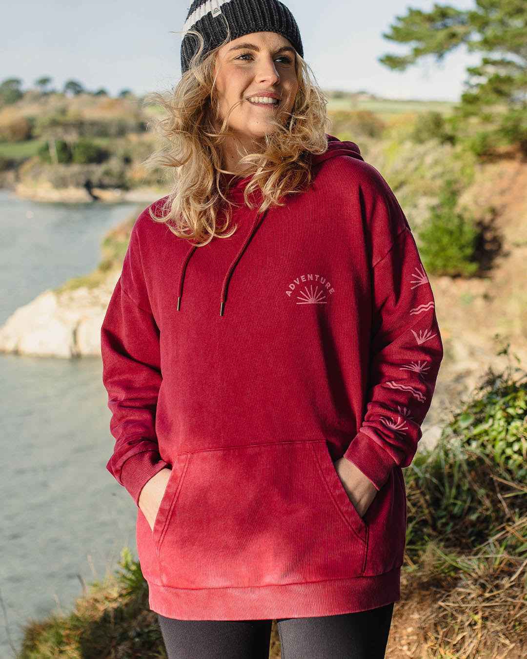 Roamers And Seekers Recycled Cotton Oversized Hoodie - Rhubarb