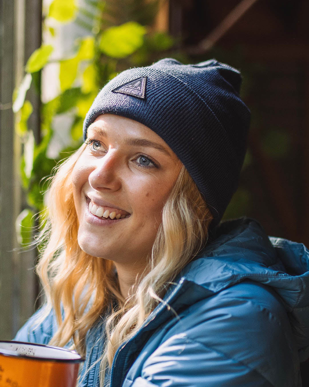 Womens_Core Recycled Acrylic High-Top Beanie - Navy