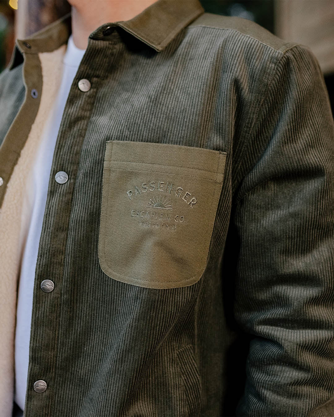 Kodiak Sherpa Lined Cord Shirt - Dusty Olive