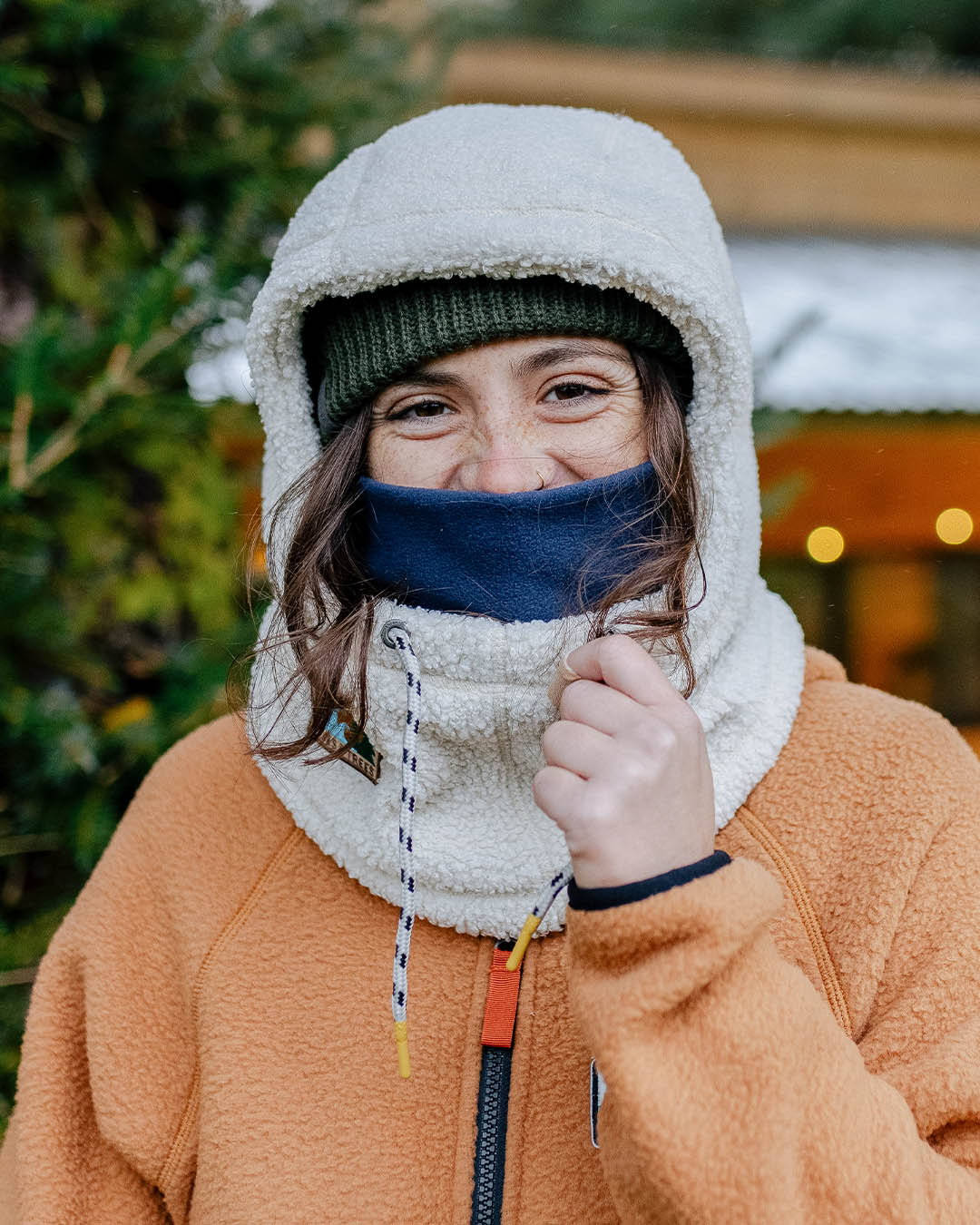 Snowdrift Recycled Fleece Hood - Birch - Lifestyle - Female