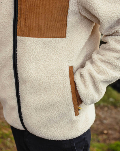 Trekker Recycled Sherpa Full Zip Fleece - Warm Ivory