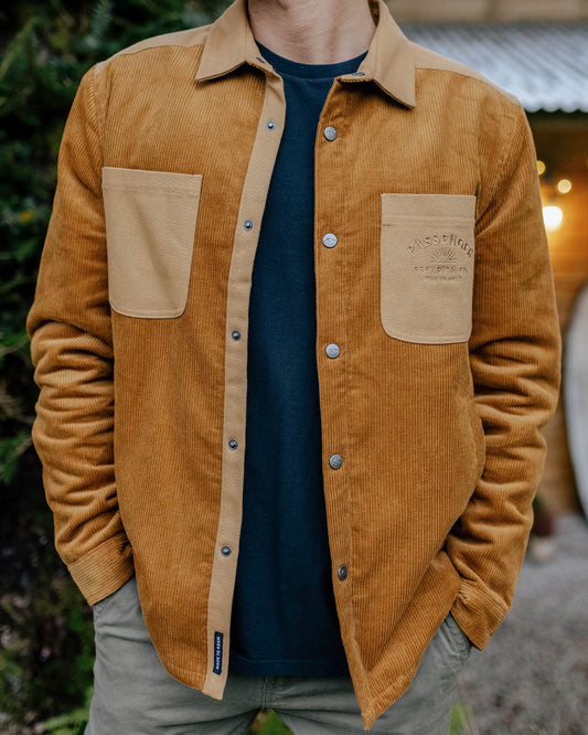 Kodiak Sherpa Lined Cord Shirt - Golden Brown
