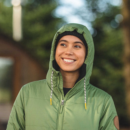 Flora Long Recycled Insulated Jacket - Vineyard Green