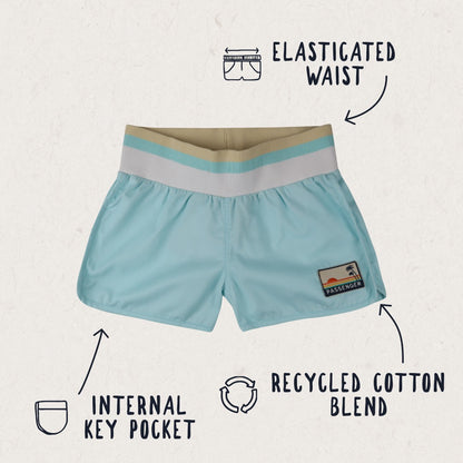 Explore Recycled All Purpose Shorts - Blue Glass