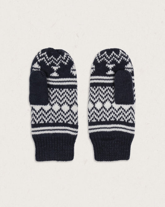 Powder Fleece Lined Recycled Acrylic Mittens - Rich Navy