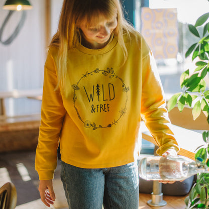 Paradise Recycled Sweatshirt - Mustard Yellow