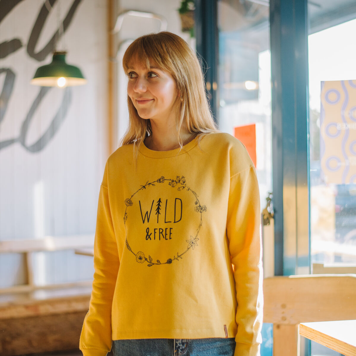Paradise Recycled Sweatshirt - Mustard Yellow