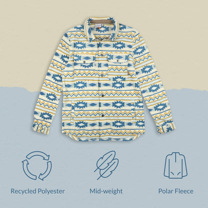  Maple Recycled Polar Fleece Shirt - Birch Pattern