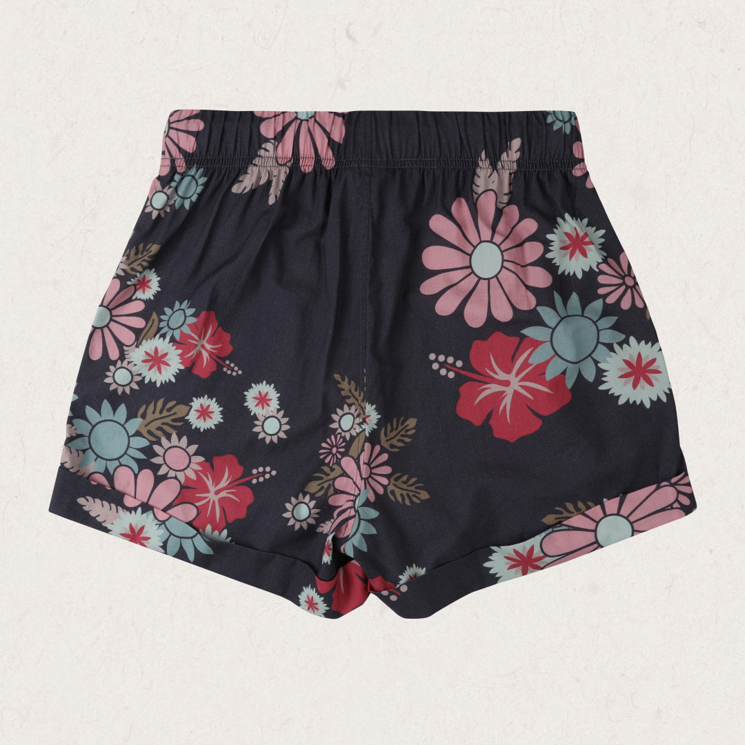 Santosa Shorts - Black Flower Burst