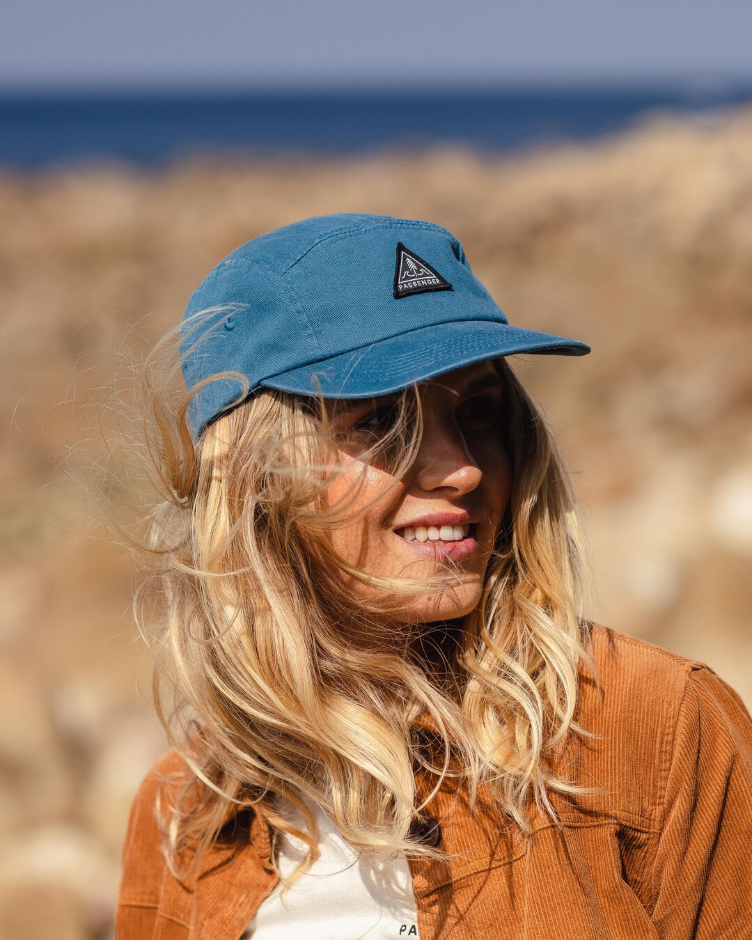 Womens_Fixie Recycled Cotton 5 Panel Cap - Blue Coral