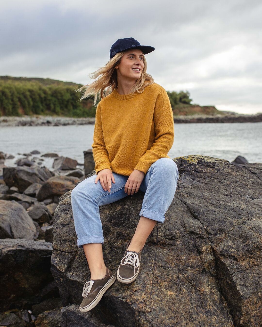 Cove Recycled Knit Jumper - Amber Gold