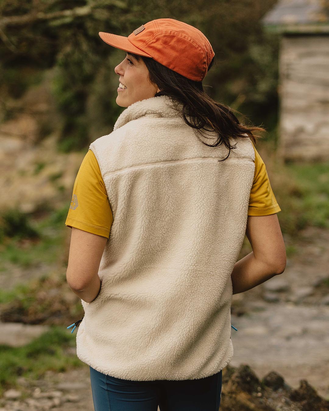 Lucian Recycled Sherpa Fleece Vest - Warm Ivory