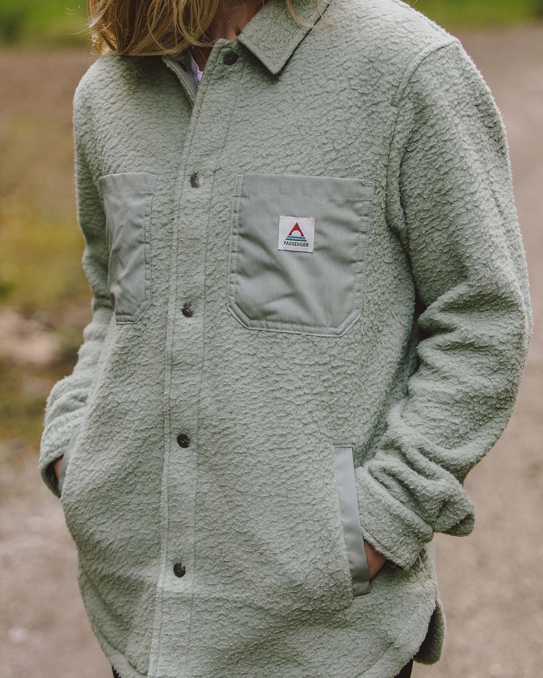 Rappel Recycled Sherpa Fleece Shirt - Pistachio