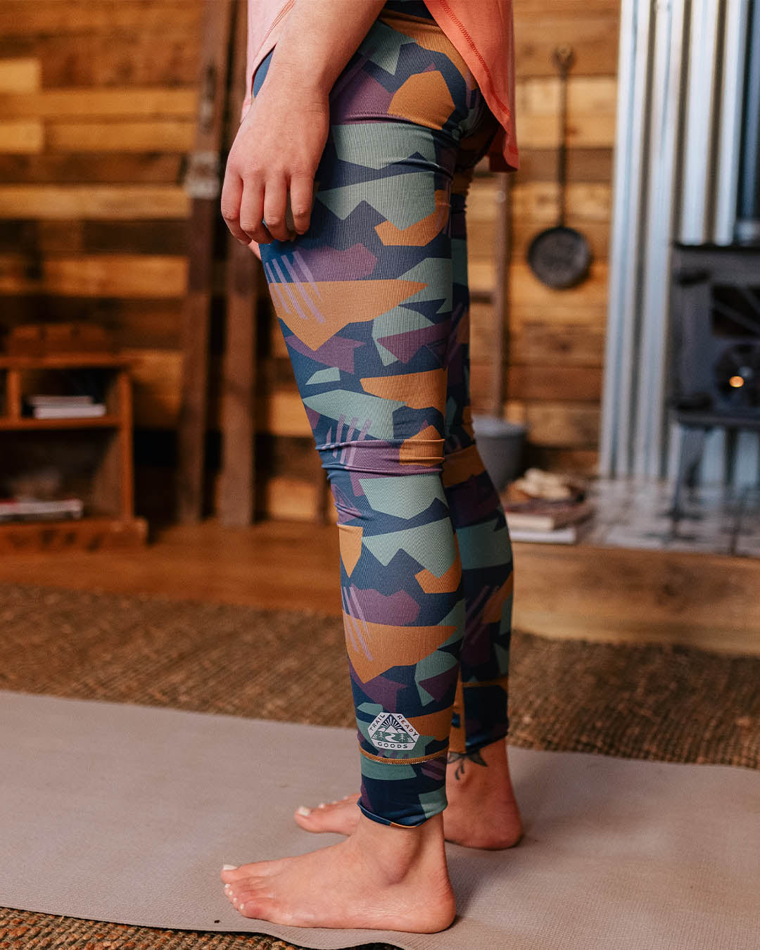 Blossom Recycled Base Layer Bottoms - Deep Blue Camo Pattern
