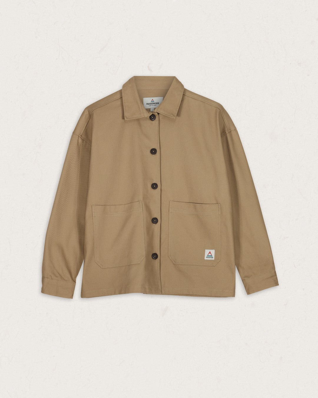 Forrest Organic Cotton Oversized Twill Overshirt - Biscuit