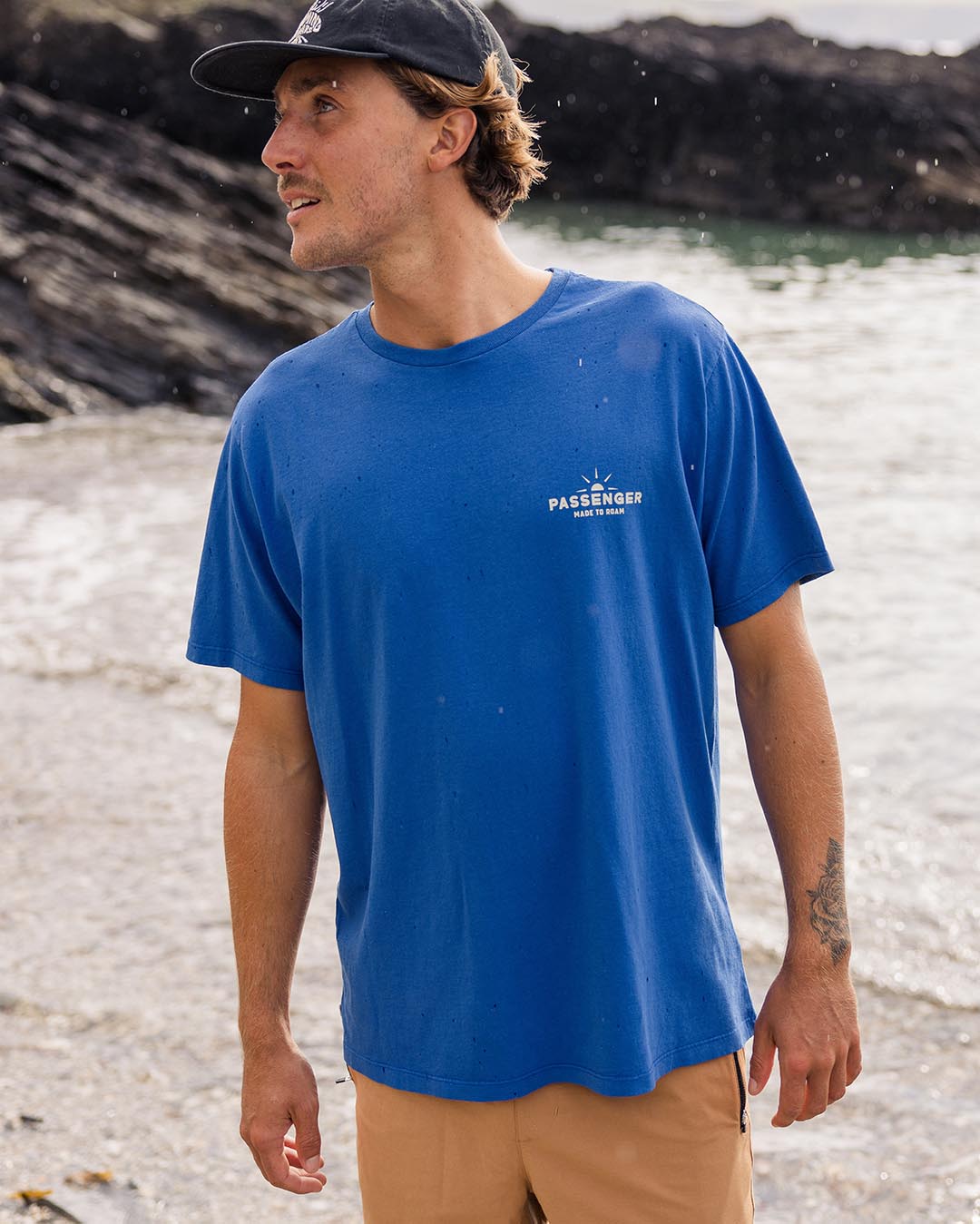 Roam Free Recycled Cotton T-Shirt - True Blue